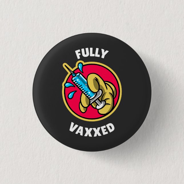 Badge Rond 2,50 Cm Entièrement vacciné  (Devant)