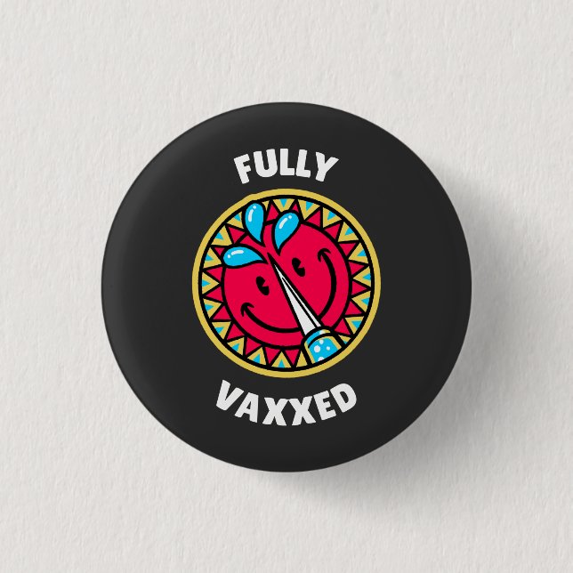 Badge Rond 2,50 Cm Entièrement vacciné  (Devant)