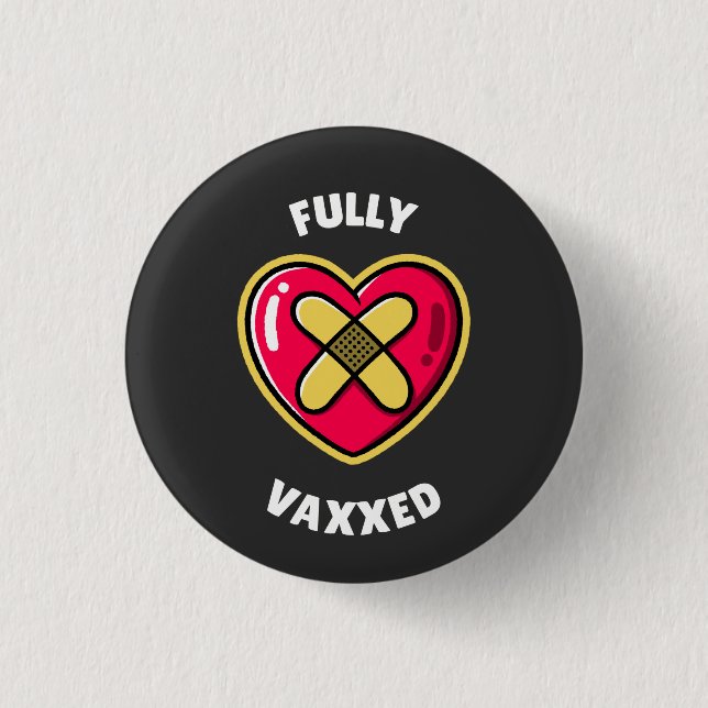 Badge Rond 2,50 Cm Entièrement vacciné  (Devant)