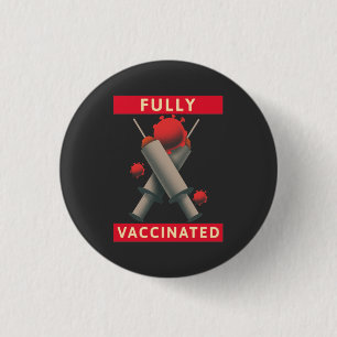 Badge Rond 2,50 Cm Entièrement Vacciné - Vacciné