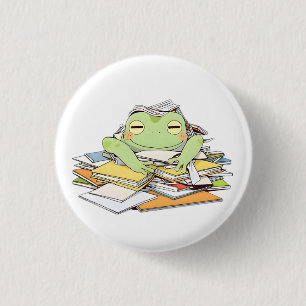 Badge Rond 2,50 Cm Envoyez de l'aide Grenouille Enfouie sous la Paper