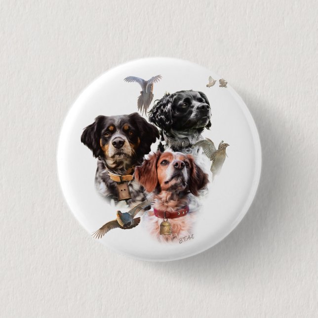 Badge Rond 2,50 Cm Épagneul breton (Devant)