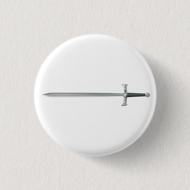 Badge Rond 2,50 Cm Épée argentée (Devant)