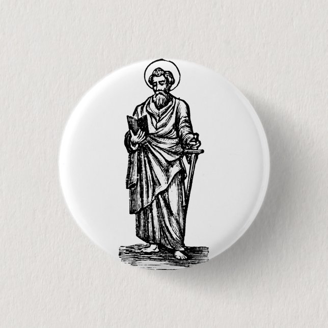 Badge Rond 2,50 Cm Épée de l'Esprit Art Saint Paul (Devant)