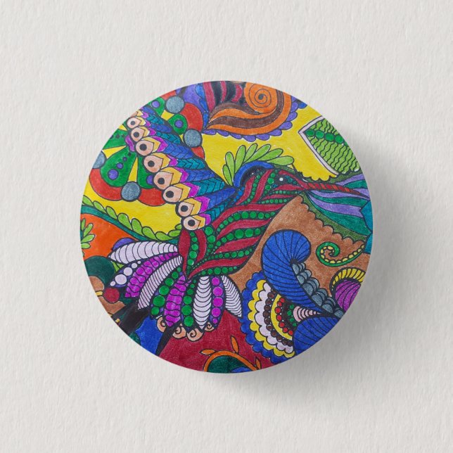 Badge Rond 2,50 Cm Épingle à boutons de colibri (Devant)