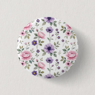 Badge Rond 2,50 Cm Épingle à fleur botanique romantique