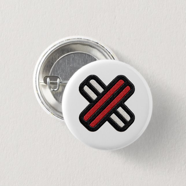 Badge Rond 2,50 Cm Épingle à revers Bold Red & White Bandage (Devant & derrière)
