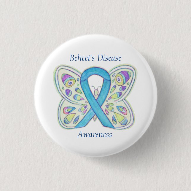 Badge Rond 2,50 Cm Épingle à ruban à papillon de sensibilisation à la (Devant)