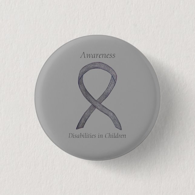 Badge Rond 2,50 Cm Épingle à ruban de sensibilisation aux déficiences (Devant)