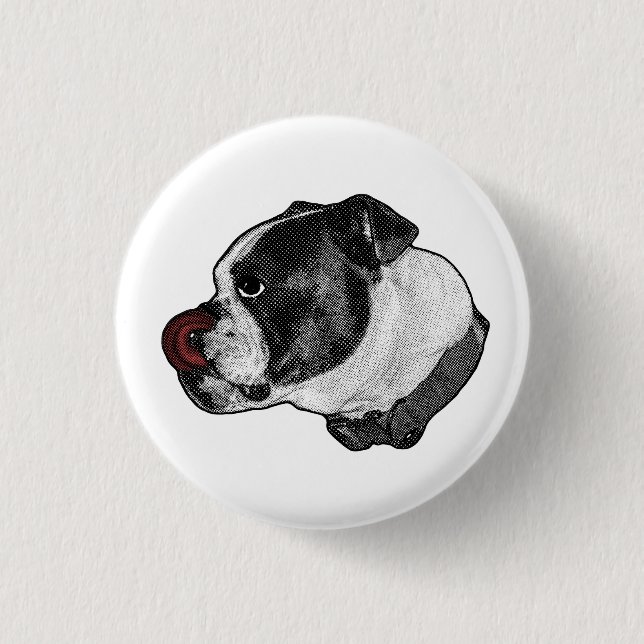 Badge Rond 2,50 Cm Épingle Bulldog Cerise (Devant)