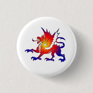 Badge Rond 2,50 Cm Épingle de dragon de couleur tribale