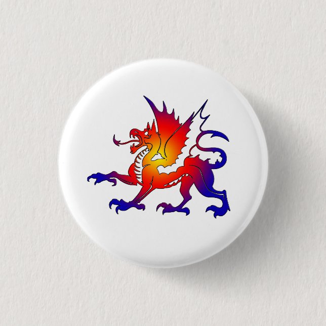 Badge Rond 2,50 Cm Épingle de dragon de couleur tribale (Devant)