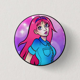 Badge Rond 2,50 Cm Épingle de fille Anime