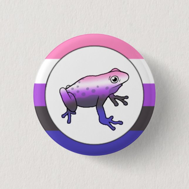 Badge Rond 2,50 Cm Épingle de grenouille Genderfluide (Devant)