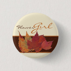 Badge Rond 2,50 Cm Épingle de mariage Brown orange ivoire séché Feuil