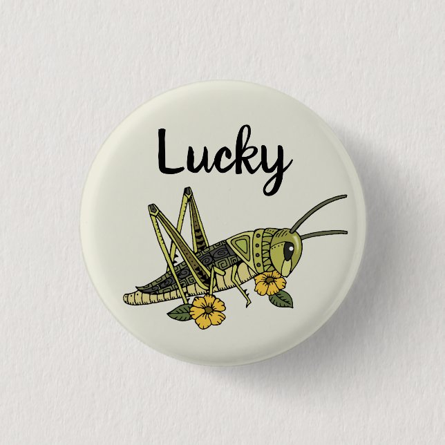 Badge Rond 2,50 Cm Épingle de sauterelle Lucky (Devant)