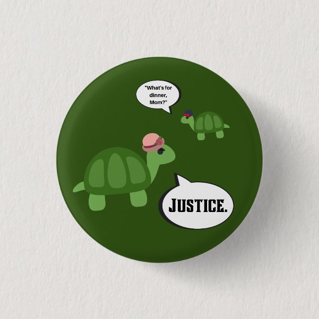 Badge Rond 2,50 Cm Épingle de tortue de justice (Devant)