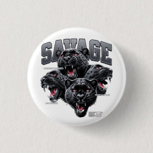 Badge Rond 2,50 Cm Épingle esthétique Trio Savage Panther - Jungle fé