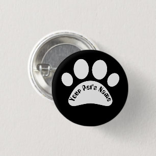 Badge Rond 2,50 Cm Épingle personnalisée avec empreinte de patte de c