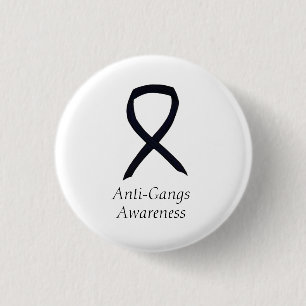 Badge Rond 2,50 Cm Épingle personnalisée ruban noir de sensibilisatio