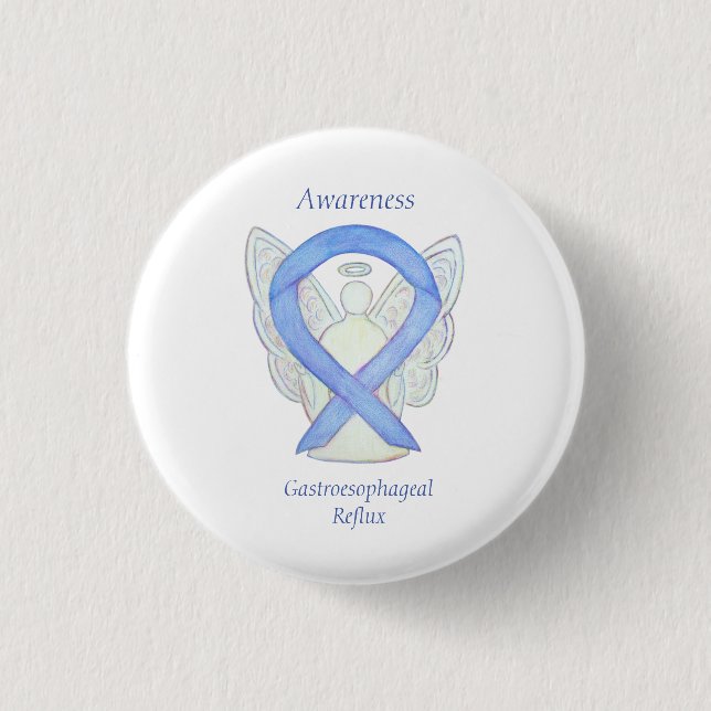 Badge Rond 2,50 Cm Épingle Ruban de Sensibilisation au Reflux Gastro- (Devant)