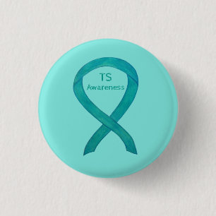 Badge Rond 2,50 Cm Épingle Turquoise de ruban de sensibilisation de T