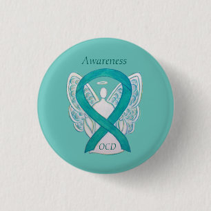 Badge Rond 2,50 Cm Épingles d'art d'ange gardien Ruban de sensibilisa
