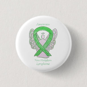Badge Rond 2,50 Cm Épingles de ruban vert non-Hodgkins Lymphoma Angel