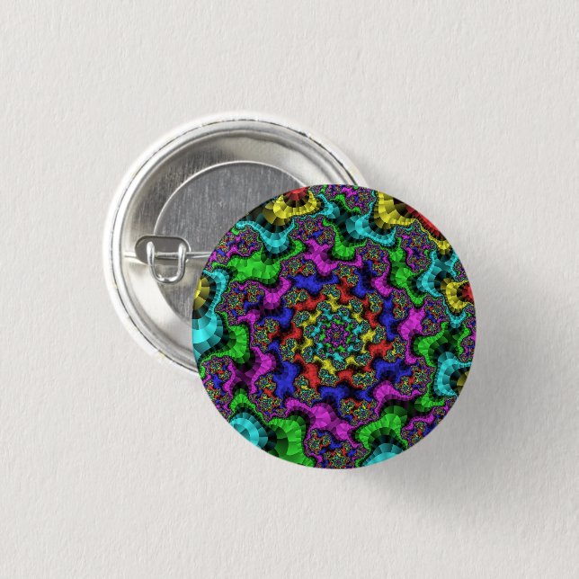 Badge Rond 2,50 Cm Épingles floraux vibrants (Devant & derrière)