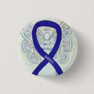 Badge Rond 2,50 Cm Épingles Ruban de Sensibilisation aux Anges pour P