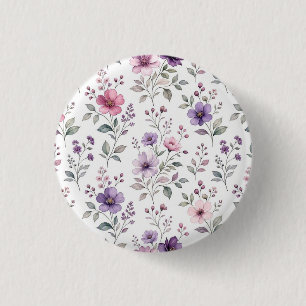Badge Rond 2,50 Cm Épinglette botanique de fleur sauvage minimaliste
