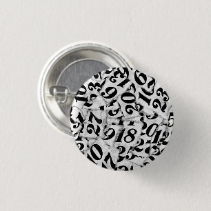 Badge Rond 2,50 Cm Épinglette d'art de collage de type chiffres