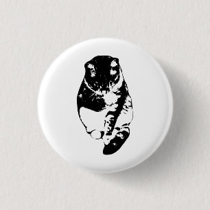 Badge Rond 2,50 Cm Épinglette de chat douillet comme neige