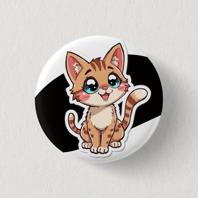 Badge Rond 2,50 Cm Épinglette de chat mignon (Devant)