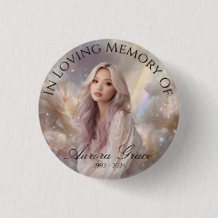 Badge Rond 2,50 Cm Épinglette de deuil personnalisée "En souvenir aim