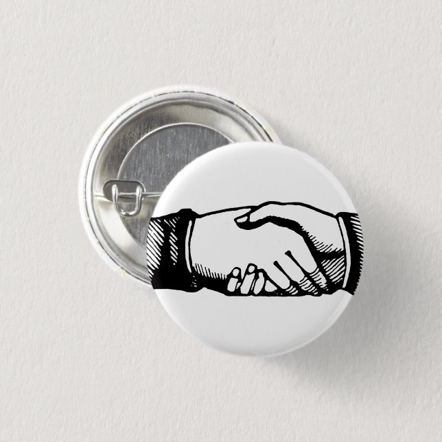 Badge Rond 2,50 Cm Épinglette de félicitations de poignée de main de  (Devant & derrière)