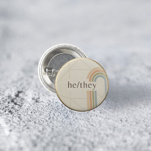 Badge Rond 2,50 Cm Épinglette de fierté LGBTQ de pronom He/They minim