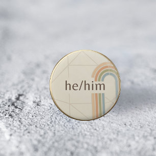 Badge Rond 2,50 Cm Épinglette de fierté LGBTQ Minimaliste Pronom Il/L