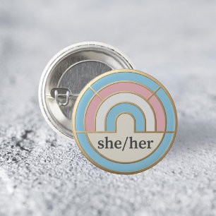 Badge Rond 2,50 Cm Épinglette de fierté LGBTQ+ pronom minimaliste Ell