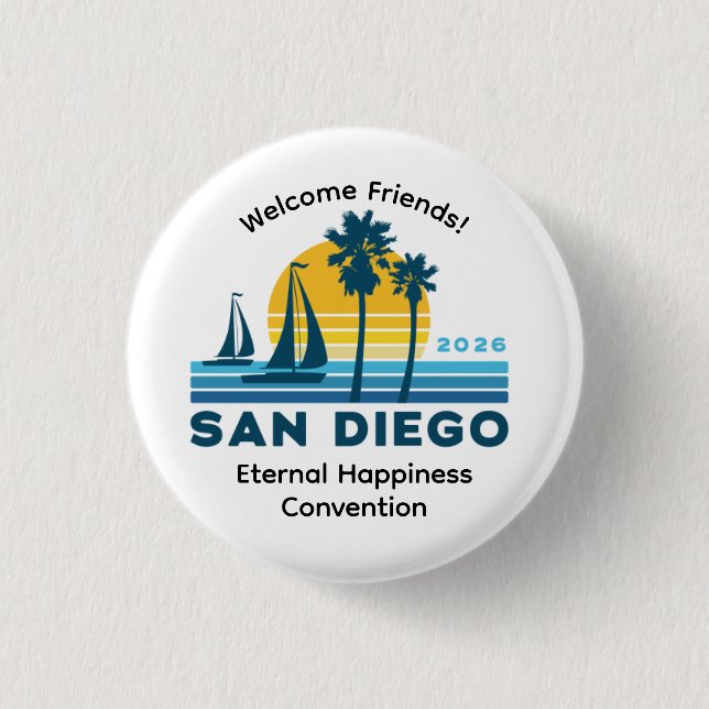 Badge Rond 2,50 Cm Épinglette de la Convention internationale de San  (Devant)