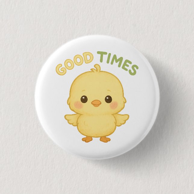 Badge Rond 2,50 Cm Épinglette de poussin bébé duveteux (Devant)