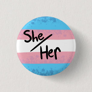 Badge Rond 2,50 Cm Épinglette de pronoms de drapeau de fierté transge