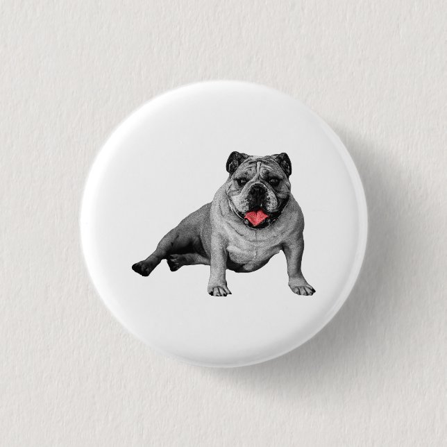 Badge Rond 2,50 Cm Épinglette festive de bouledogue (Devant)