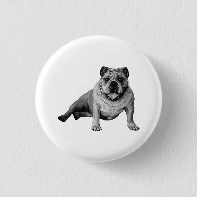 Badge Rond 2,50 Cm Épinglette festive de bouledogue (Devant)