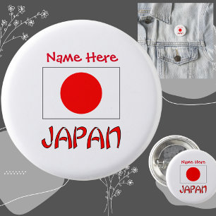 Badge Rond 2,50 Cm Épinglette personnalisée du drapeau du Japon Patri