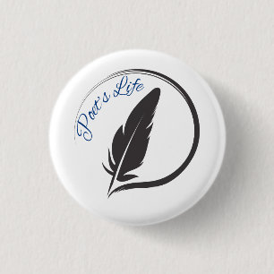 Badge Rond 2,50 Cm Épinglette ronde Logo Quill La Vie du Poète