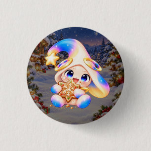 Badge Rond 2,50 Cm Épinglette Zessi et son biscuit - Collection Noël