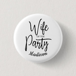 Badge Rond 2,50 Cm Épouse de la fête Bachelorette Nom