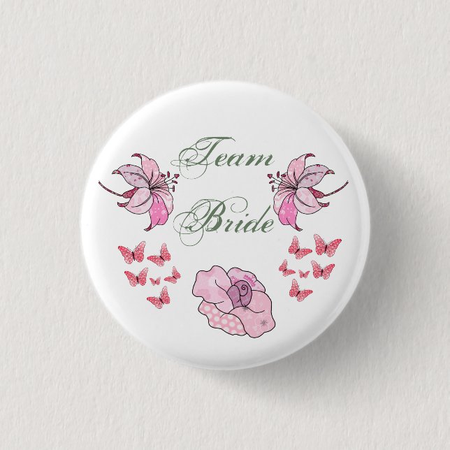 Badge Rond 2,50 Cm Épouse d'équipe, rosa (Devant)