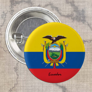Badge Rond 2,50 Cm Equateur bouton, patriotique Equateur Drapeau mode
